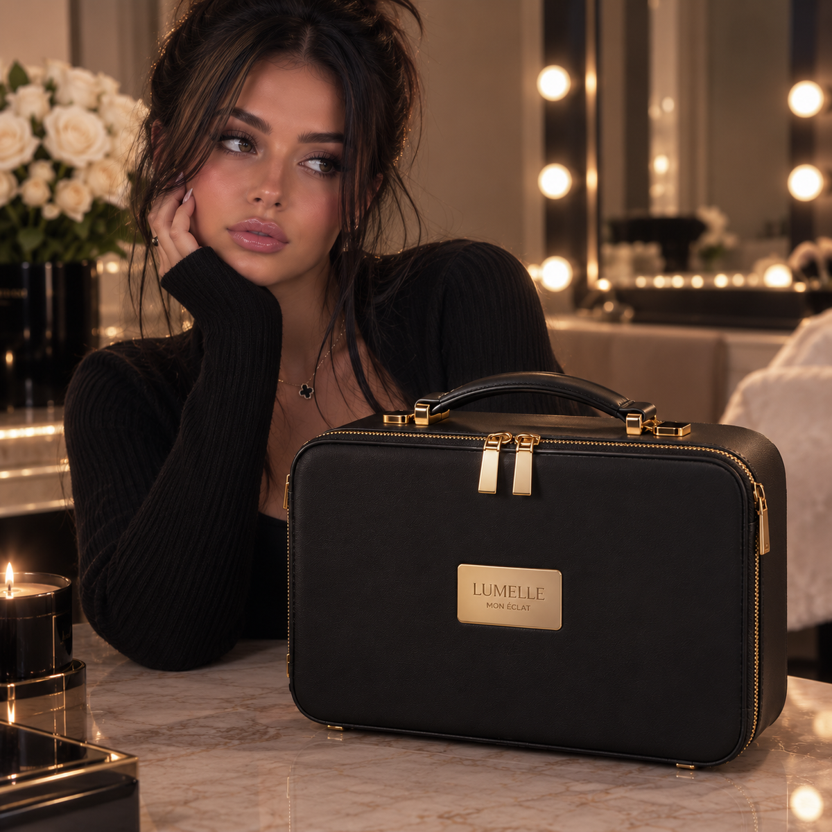 Bellisima — Bella noire, mallette de maquillage avec mannequin