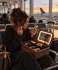 Bellisima — Chocolato, mallette brune avec miroir LED utilisée à l'aéroport